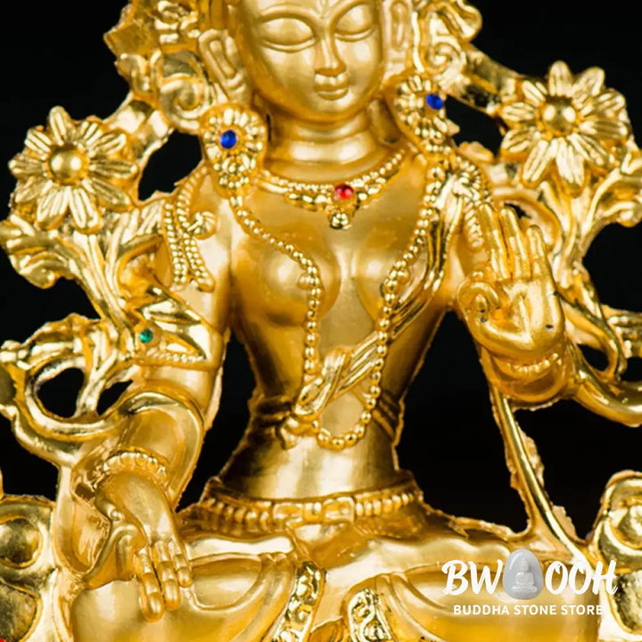 BWOOOH Bodhisattva White Tara Hope Protection Gold Plated Statue Decoration - BODHISATTVA TARA SYMBOL (Hope ♥