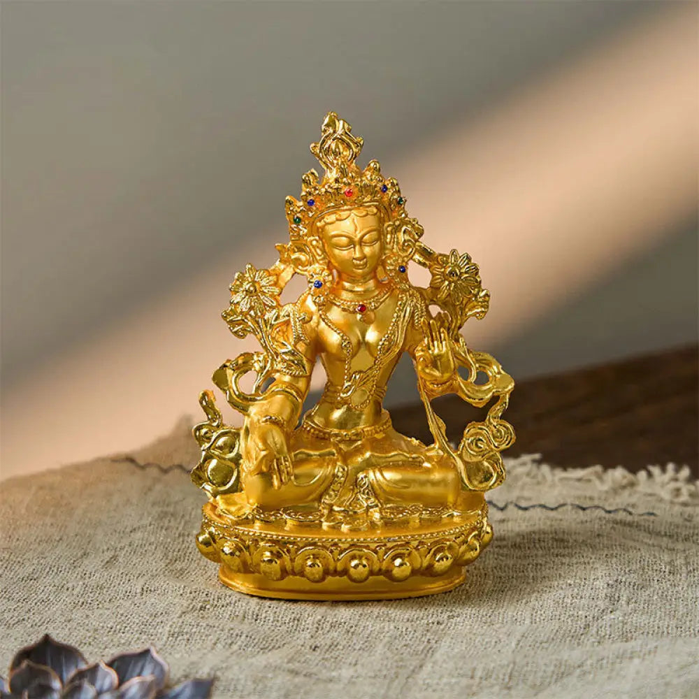 BWOOOH Bodhisattva White Tara Hope Protection Gold Plated Statue Decoration - BODHISATTVA TARA SYMBOL (Hope ♥