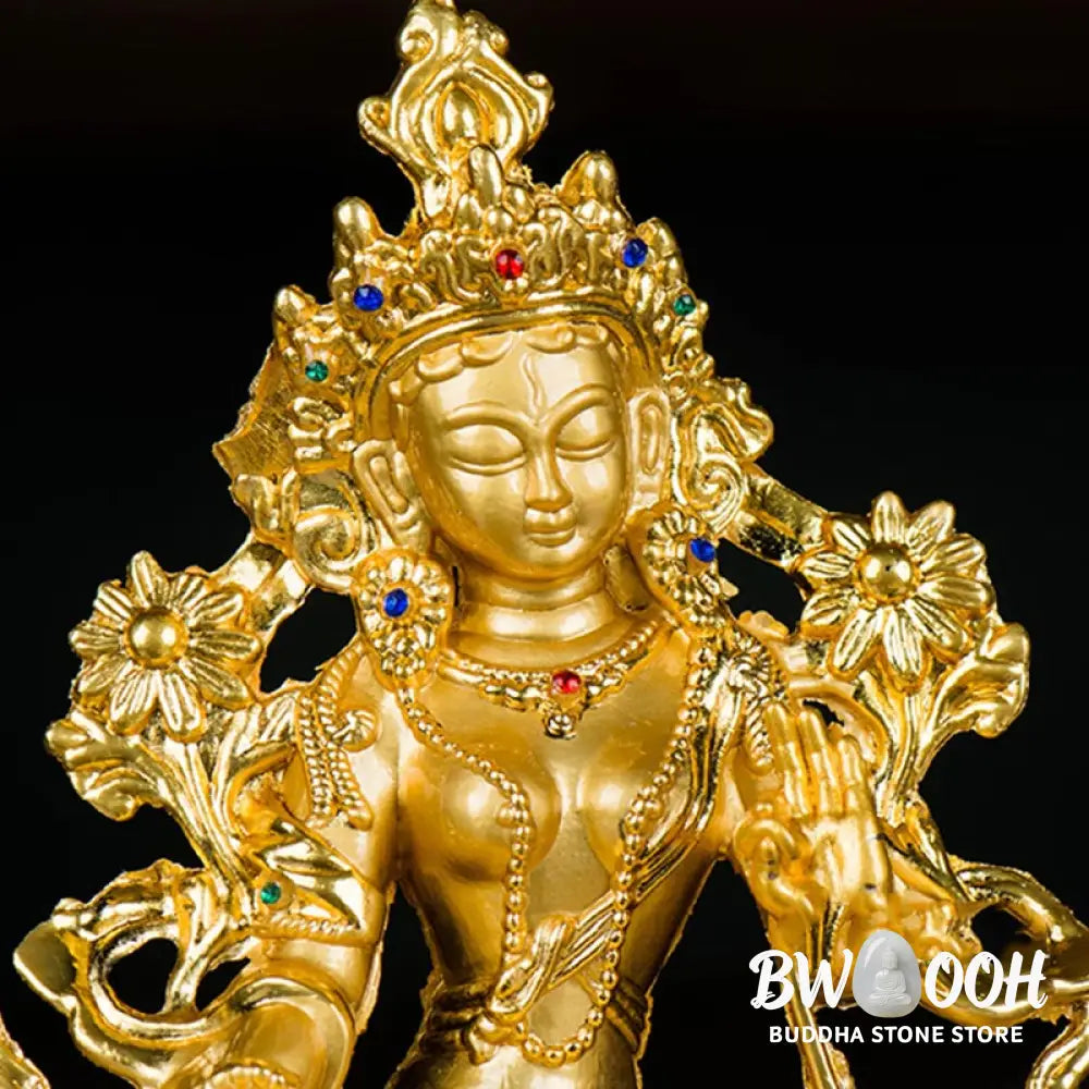 BWOOOH Bodhisattva White Tara Hope Protection Gold Plated Statue Decoration - BODHISATTVA TARA SYMBOL (Hope ♥