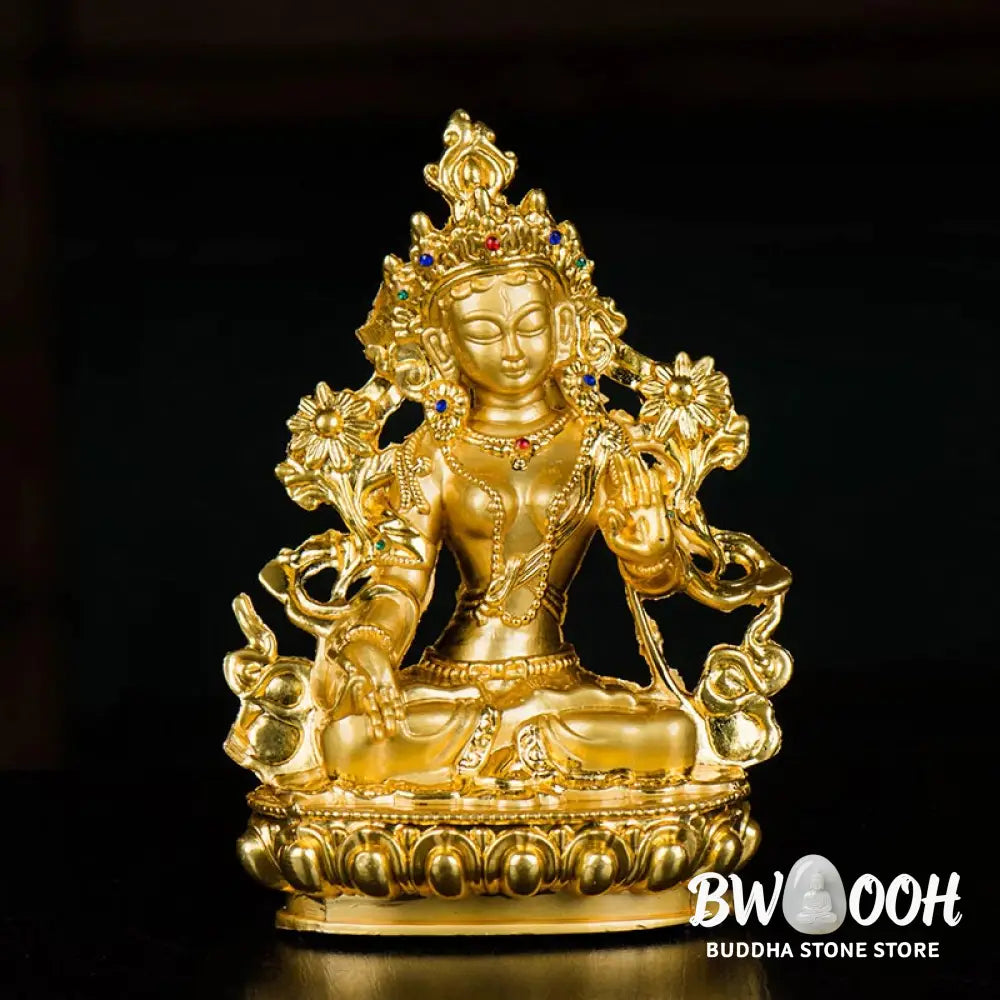 BWOOOH Bodhisattva White Tara Hope Protection Gold Plated Statue Decoration - BODHISATTVA TARA SYMBOL (Hope ♥