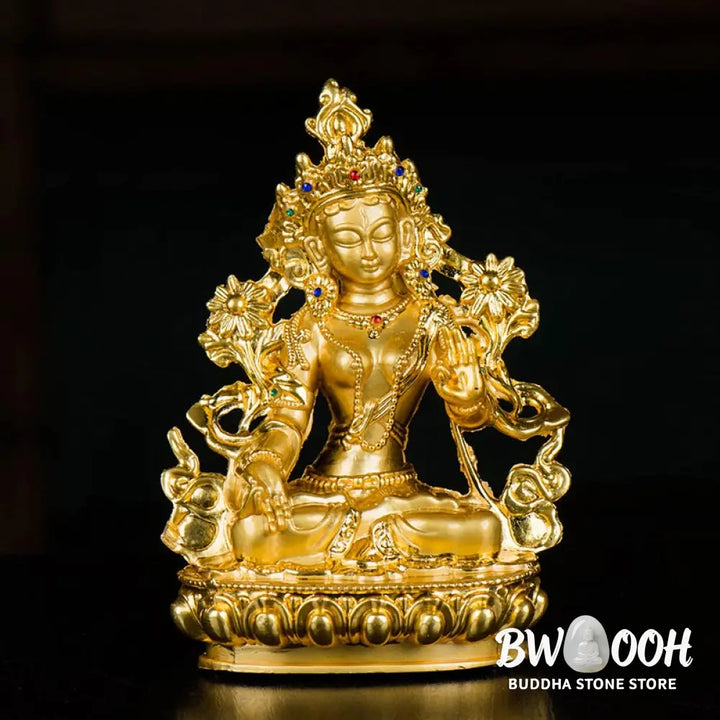 BWOOOH Bodhisattva White Tara Hope Protection Gold Plated Statue Decoration - BODHISATTVA TARA SYMBOL (Hope ♥