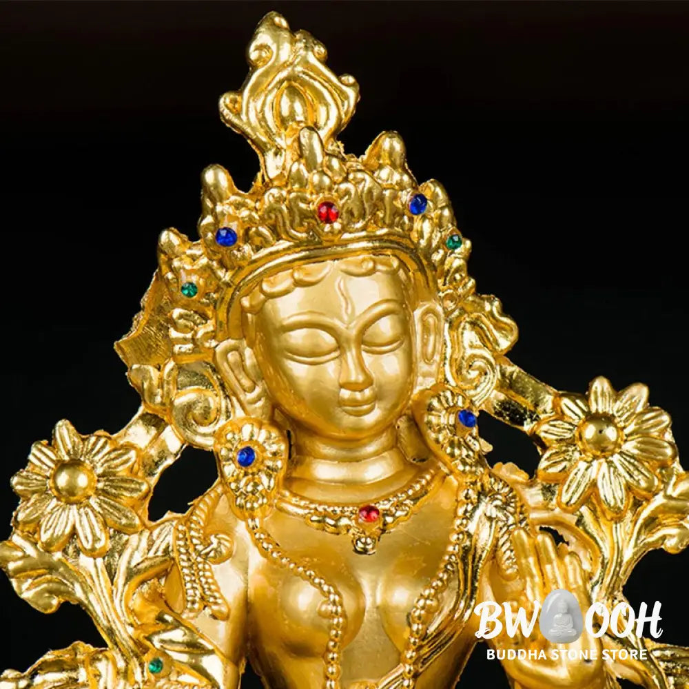 BWOOOH Bodhisattva White Tara Hope Protection Gold Plated Statue Decoration - BODHISATTVA TARA SYMBOL (Hope ♥