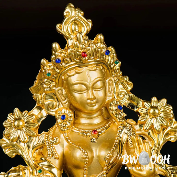 BWOOOH Bodhisattva White Tara Hope Protection Gold Plated Statue Decoration - BODHISATTVA TARA SYMBOL (Hope ♥