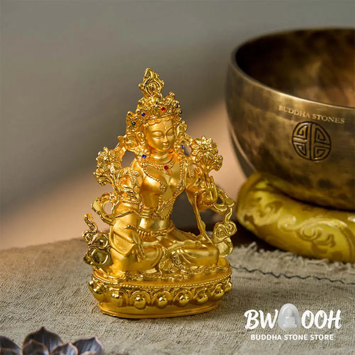 BWOOOH Bodhisattva White Tara Hope Protection Gold Plated Statue Decoration - BODHISATTVA TARA SYMBOL (Hope ♥