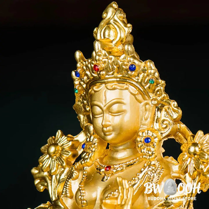 BWOOOH Bodhisattva White Tara Hope Protection Gold Plated Statue Decoration - BODHISATTVA TARA SYMBOL (Hope ♥