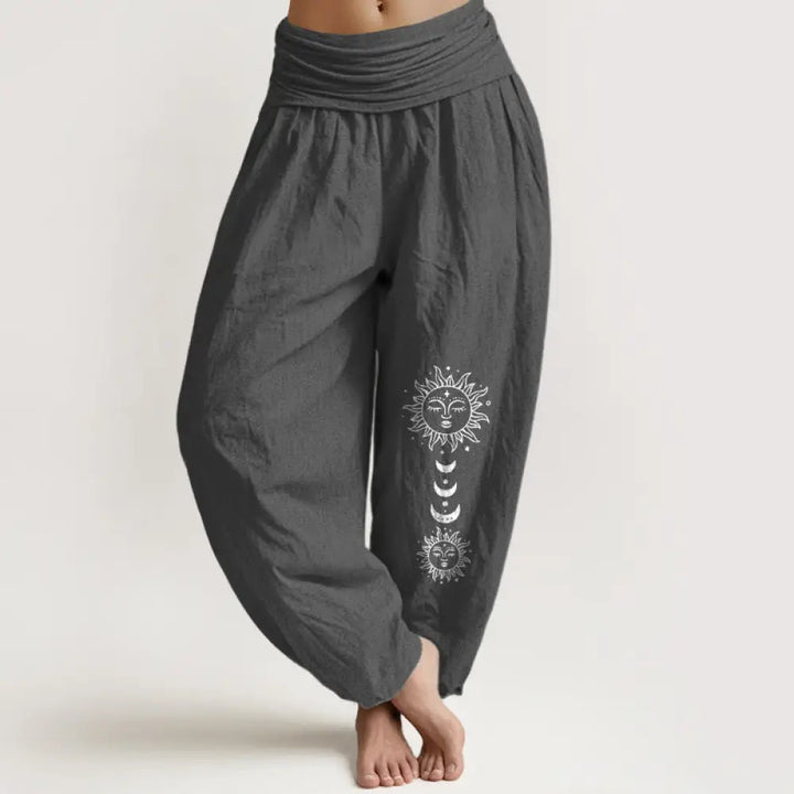 BWOOOH printed harem pants - Bohemian Sun Moon Pattern Women&