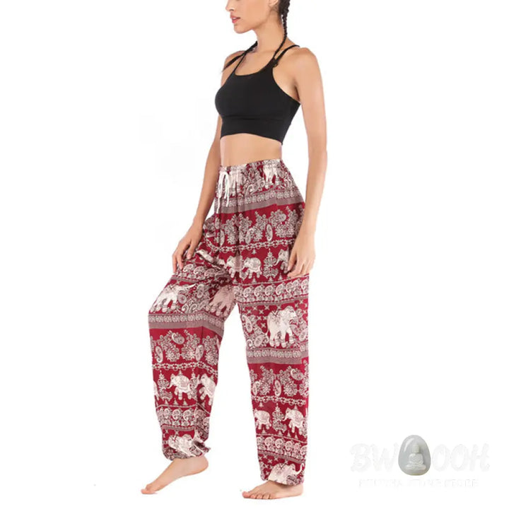 BWOOOH printed harem pants - Boho Loose Elephant Pattern Harem Trouse