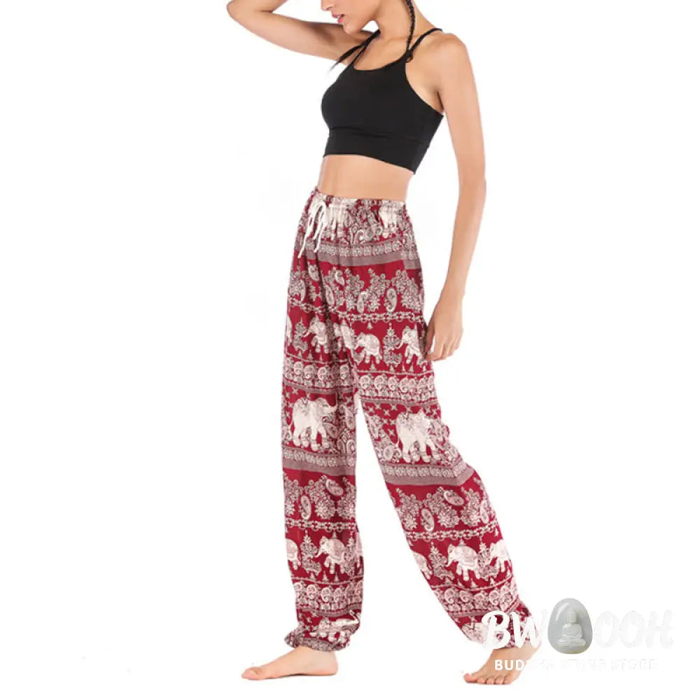 BWOOOH printed harem pants - Boho Loose Elephant Pattern Harem Trouse