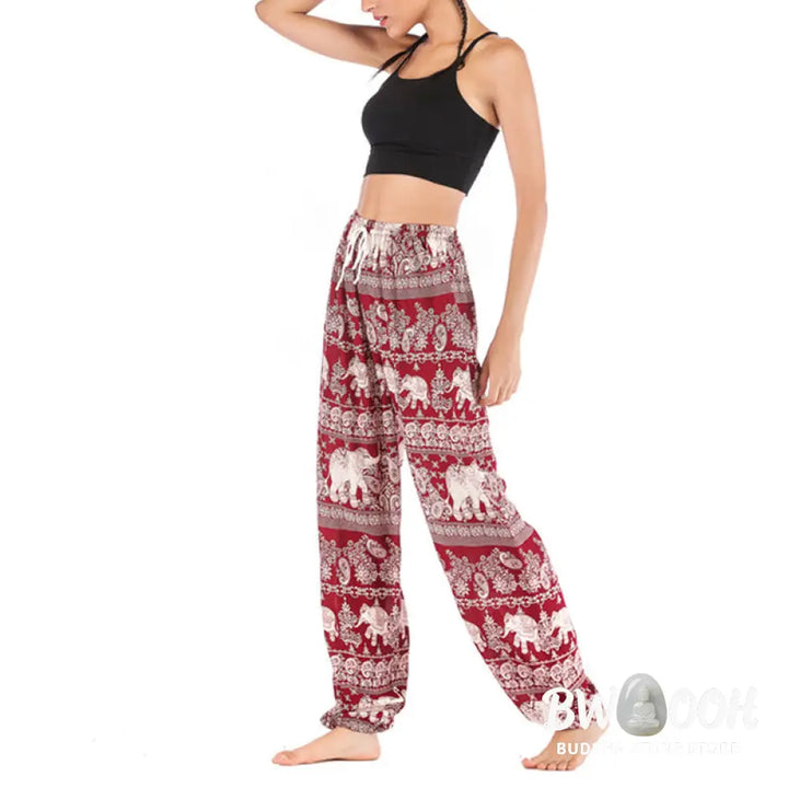 BWOOOH printed harem pants - Boho Loose Elephant Pattern Harem Trouse