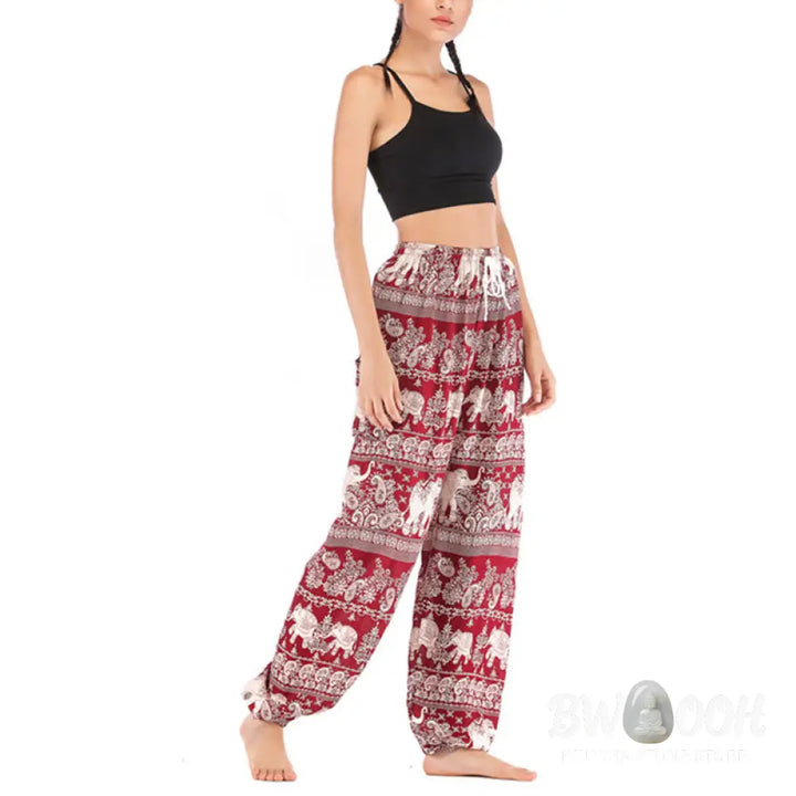 BWOOOH printed harem pants - Boho Loose Elephant Pattern Harem Trouse