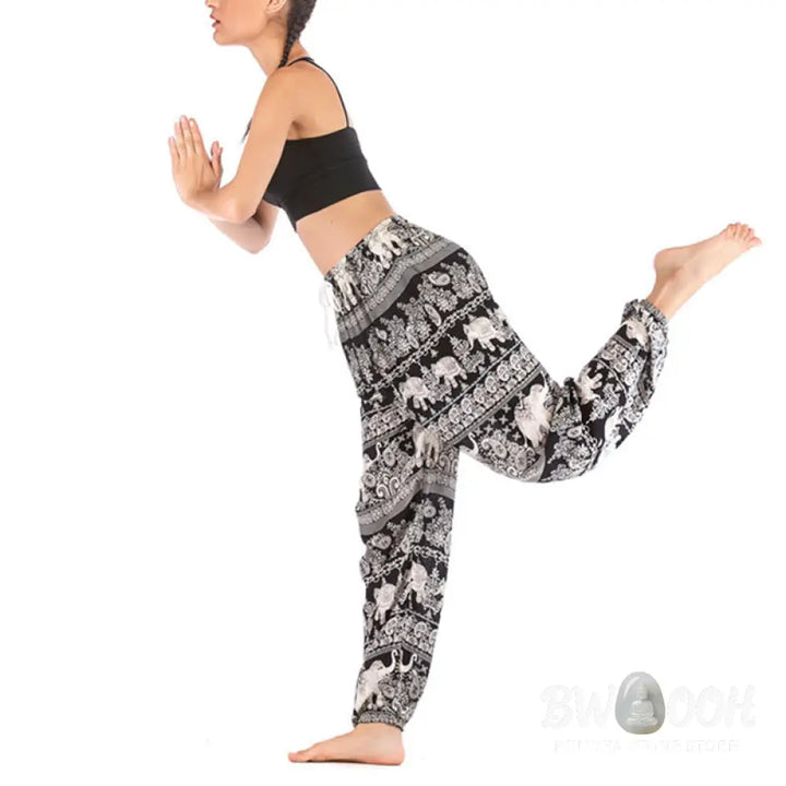 BWOOOH printed harem pants - Boho Loose Elephant Pattern Harem Trouse