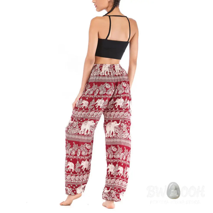 BWOOOH printed harem pants - Boho Loose Elephant Pattern Harem Trouse