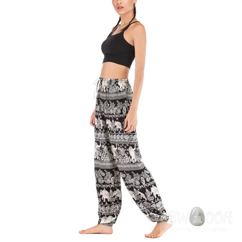 BWOOOH printed harem pants - Boho Loose Elephant Pattern Harem Trouse
