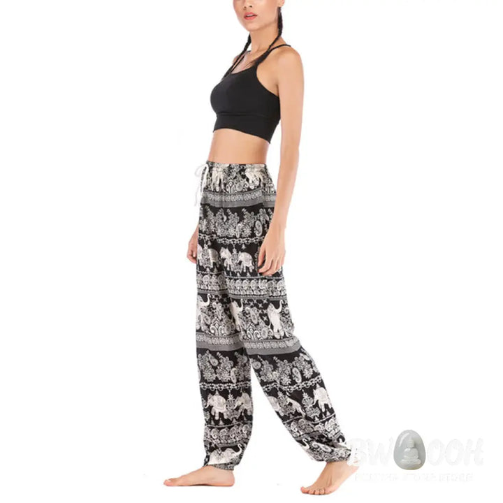 BWOOOH printed harem pants - Boho Loose Elephant Pattern Harem Trouse
