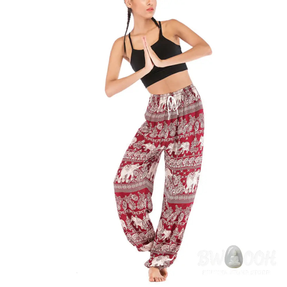 BWOOOH printed harem pants - Boho Loose Elephant Pattern Harem Trouse