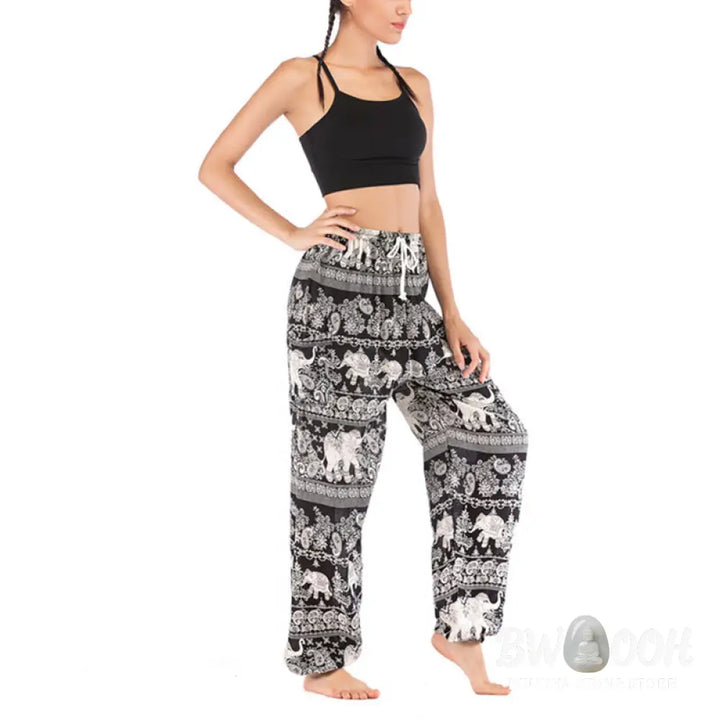 BWOOOH printed harem pants - Boho Loose Elephant Pattern Harem Trouse