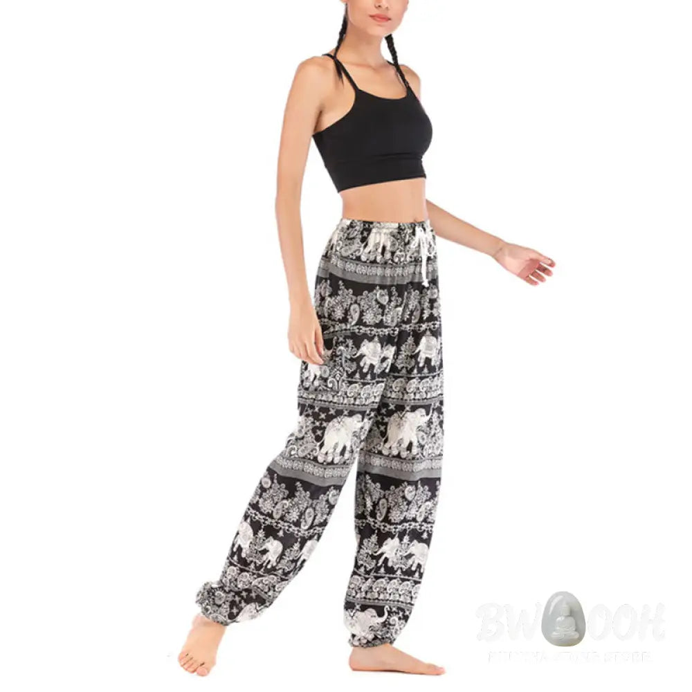 BWOOOH printed harem pants - Boho Loose Elephant Pattern Harem Trouse