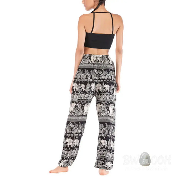BWOOOH printed harem pants - Boho Loose Elephant Pattern Harem Trouse