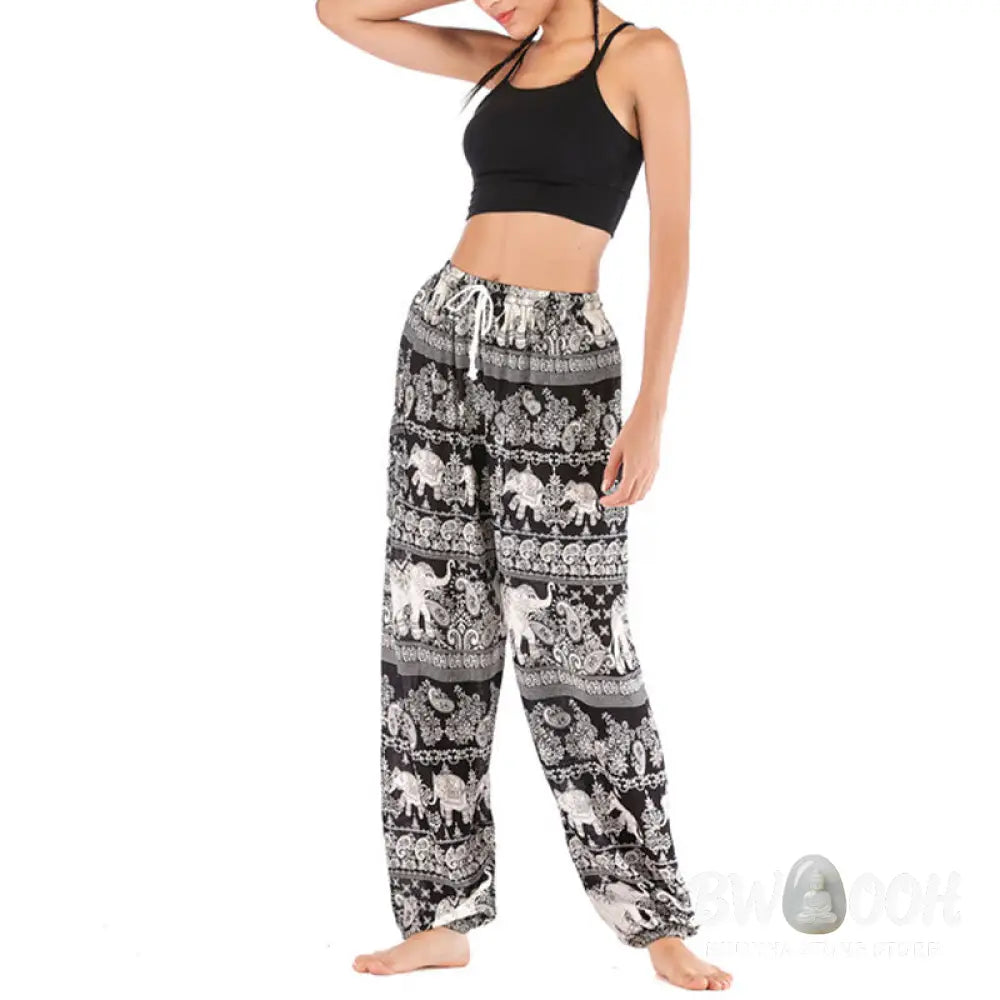 BWOOOH printed harem pants - Boho Loose Elephant Pattern Harem Trouse
