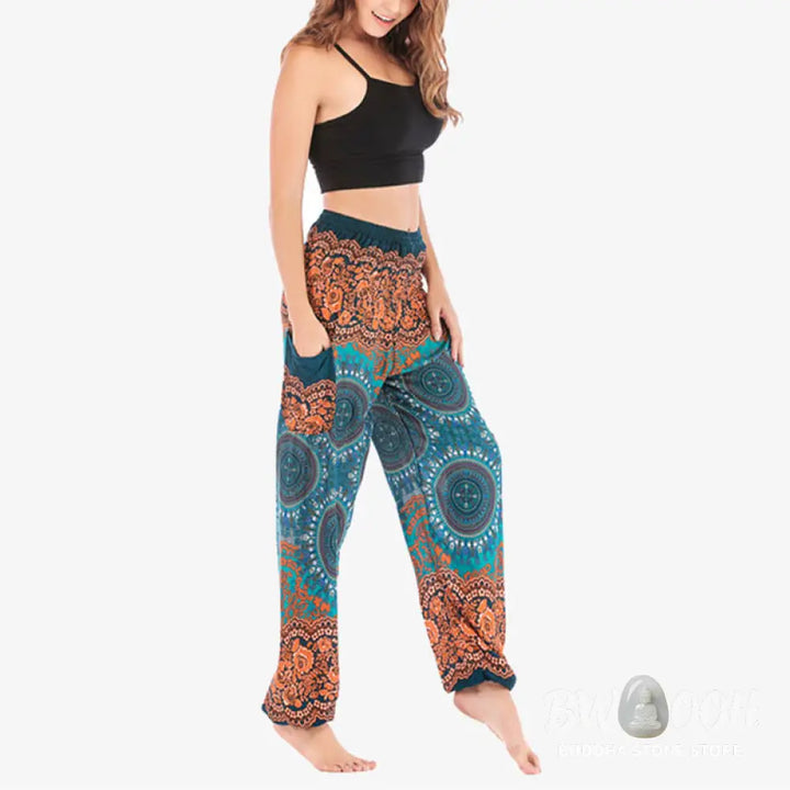 BWOOOH printed harem pants - Boho Loose Harem Trousers Women&