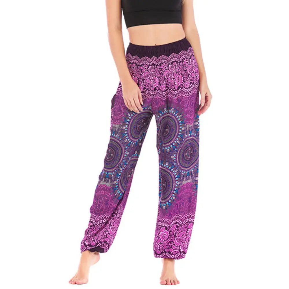 BWOOOH printed harem pants - Boho Loose Harem Trousers Women's Yoga P