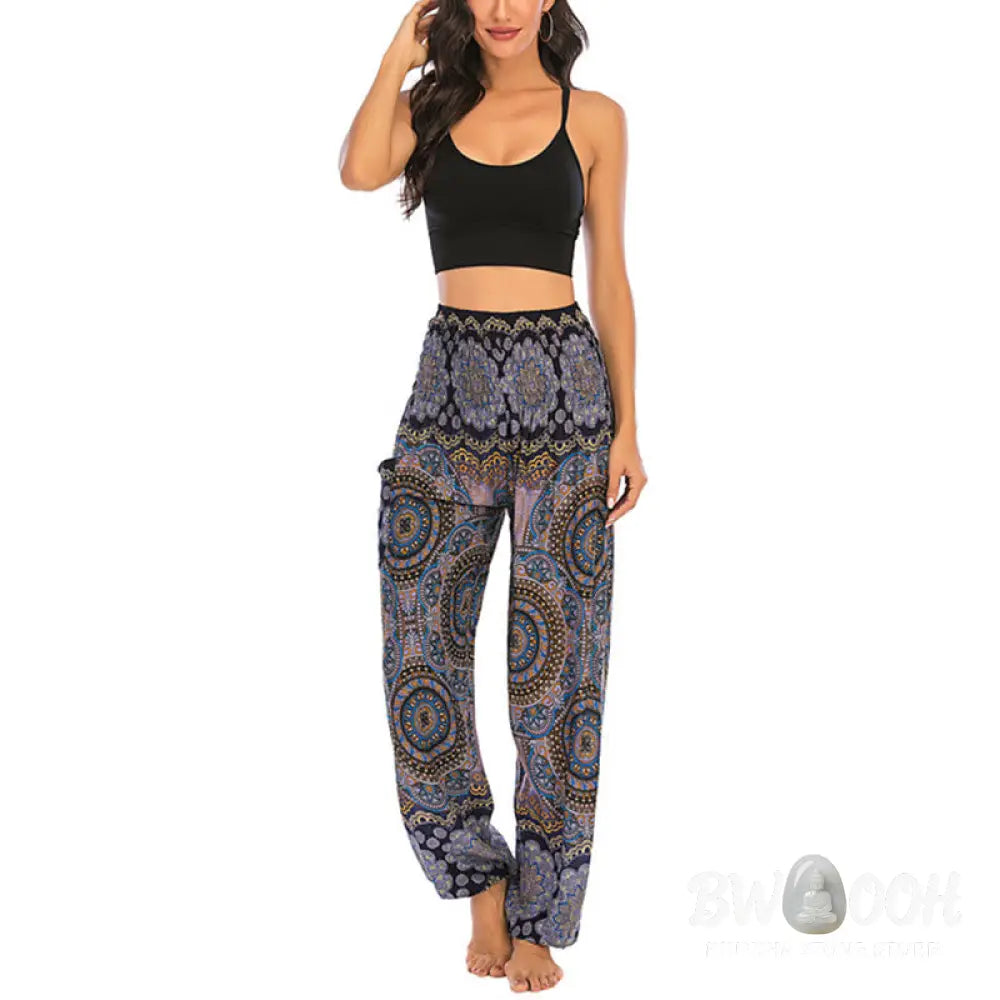BWOOOH printed harem pants - Boho Loose Round Geometric Pattern Harem