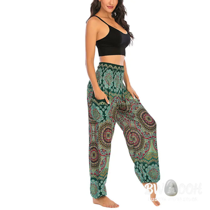 BWOOOH printed harem pants - Boho Loose Round Geometric Pattern Harem