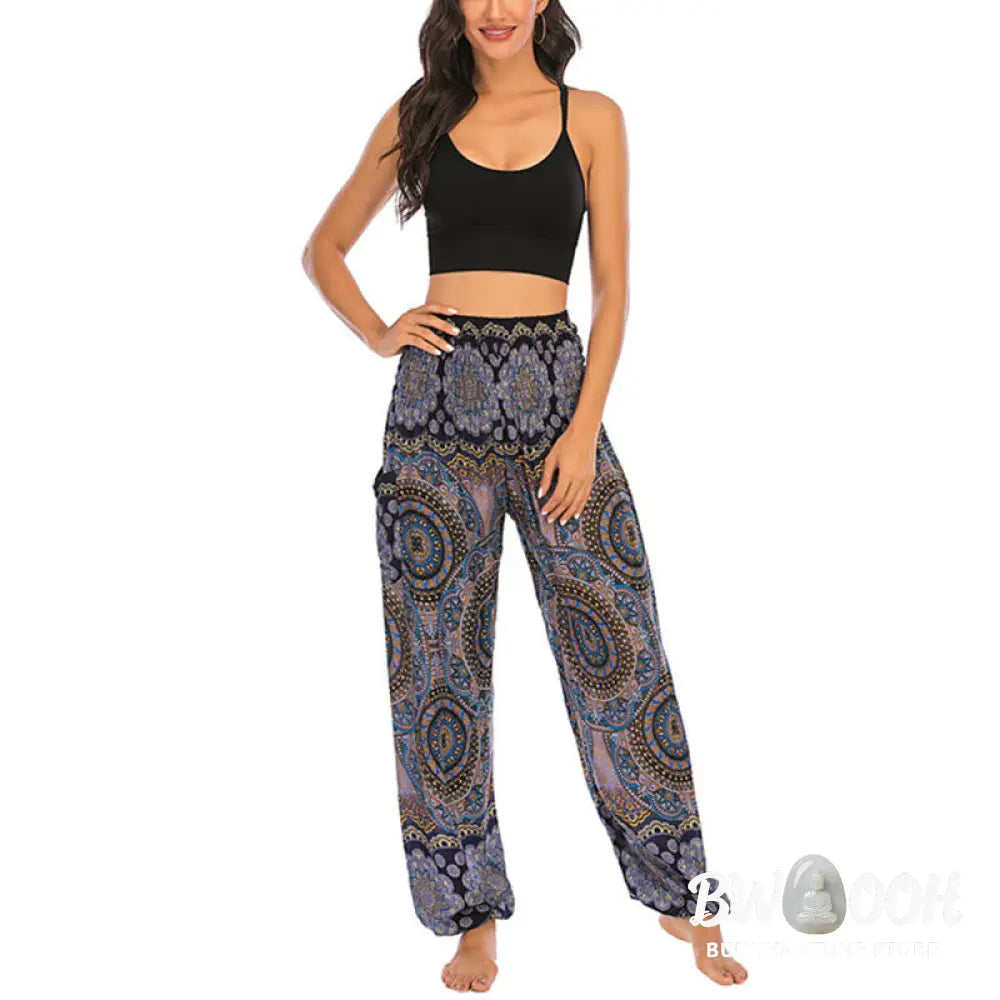 BWOOOH printed harem pants - Boho Loose Round Geometric Pattern Harem