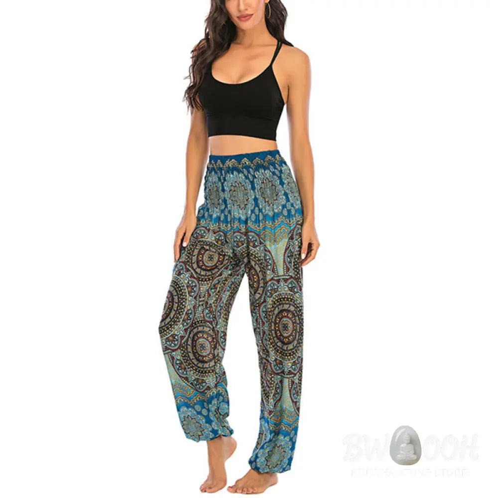 BWOOOH printed harem pants - Boho Loose Round Geometric Pattern Harem