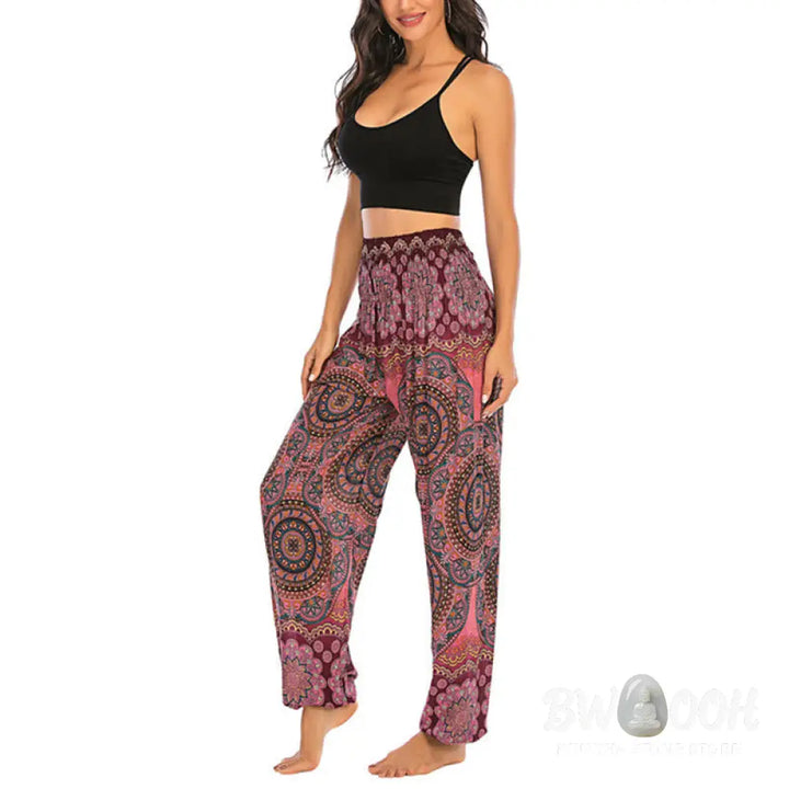 BWOOOH printed harem pants - Boho Loose Round Geometric Pattern Harem