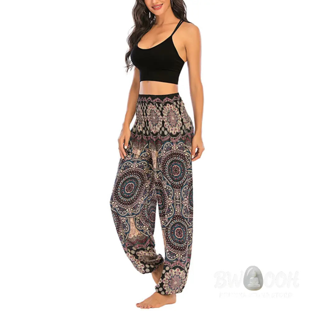 BWOOOH printed harem pants - Boho Loose Round Geometric Pattern Harem