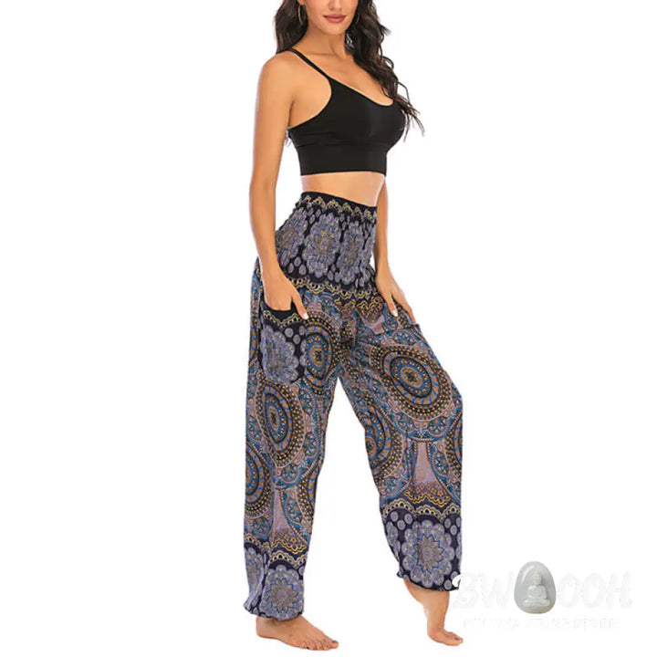 BWOOOH printed harem pants - Boho Loose Round Geometric Pattern Harem
