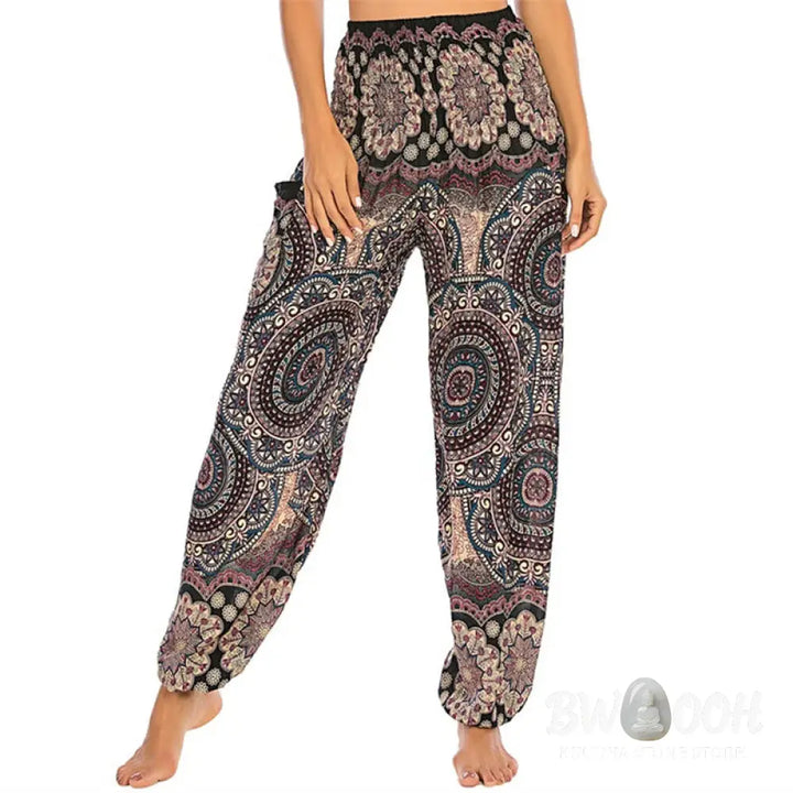 BWOOOH printed harem pants - Boho Loose Round Geometric Pattern Harem