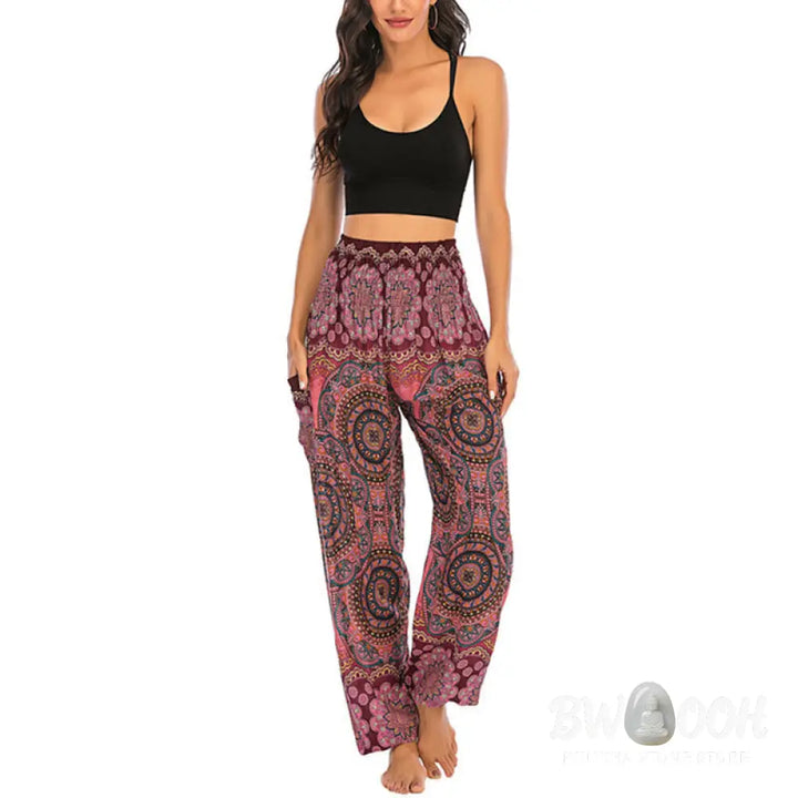 BWOOOH printed harem pants - Boho Loose Round Geometric Pattern Harem