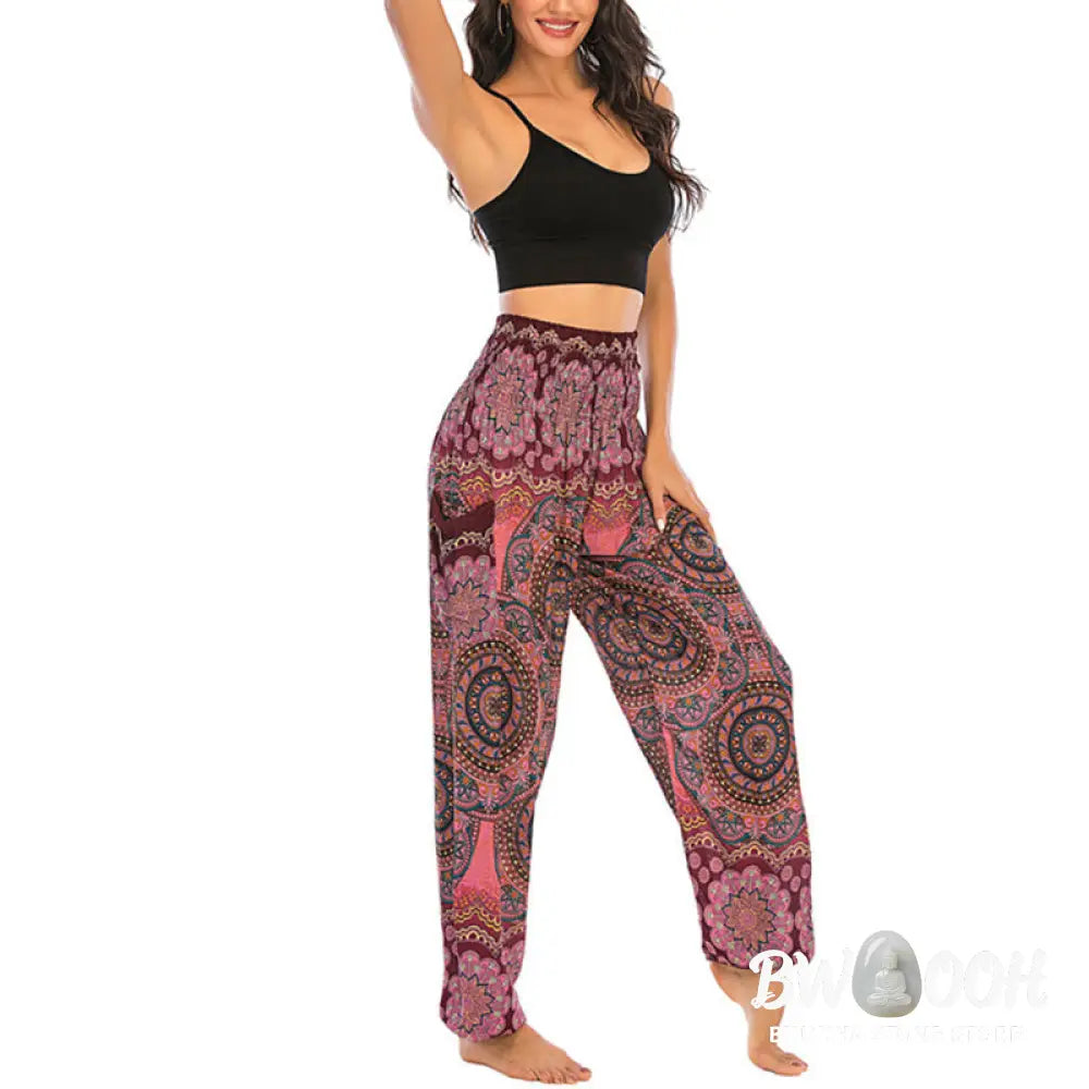 BWOOOH printed harem pants - Boho Loose Round Geometric Pattern Harem