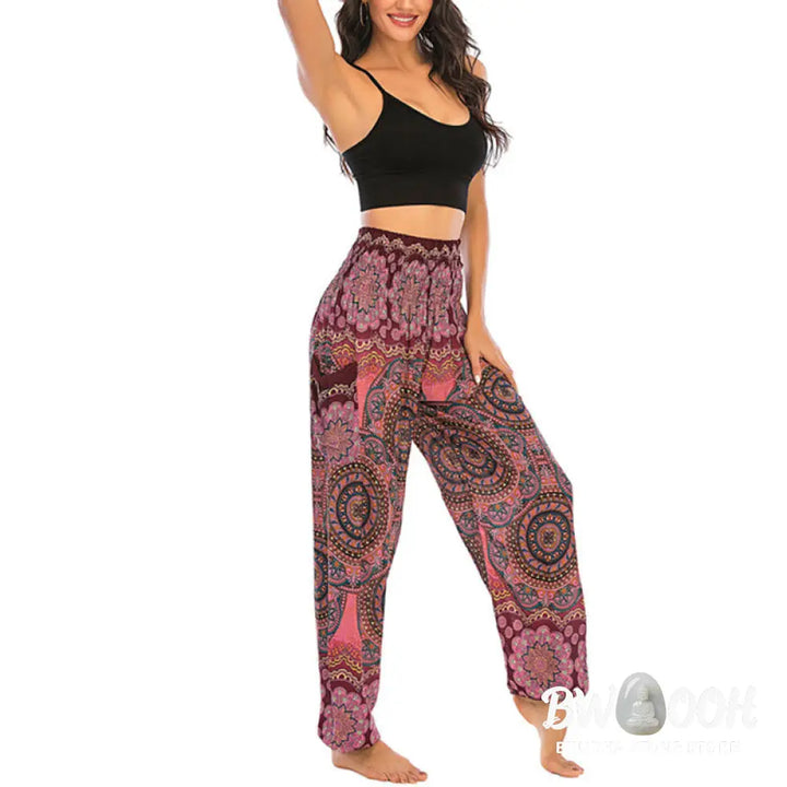 BWOOOH printed harem pants - Boho Loose Round Geometric Pattern Harem