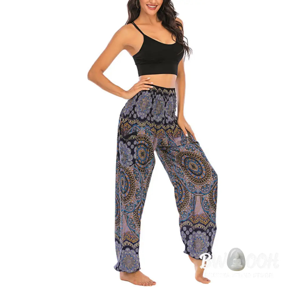 BWOOOH printed harem pants - Boho Loose Round Geometric Pattern Harem