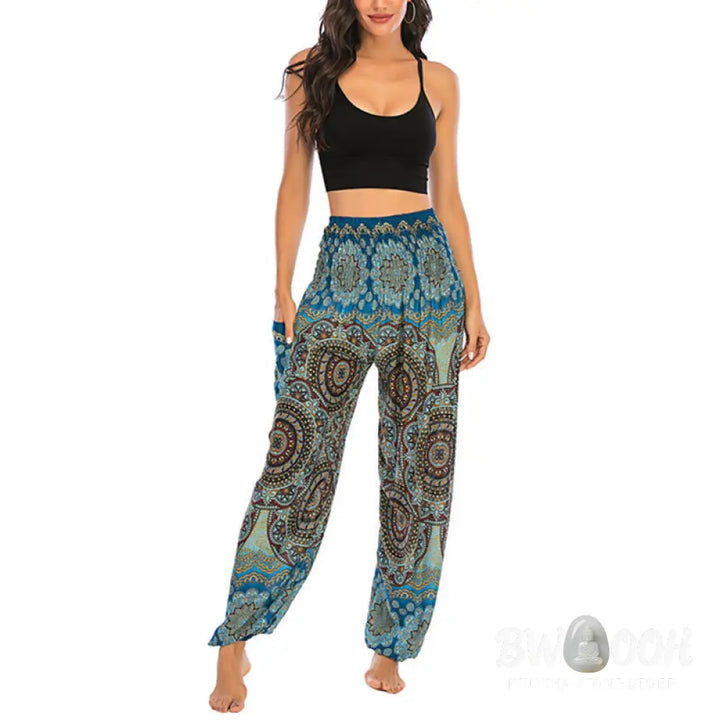 BWOOOH printed harem pants - Boho Loose Round Geometric Pattern Harem