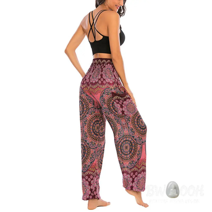BWOOOH printed harem pants - Boho Loose Round Geometric Pattern Harem