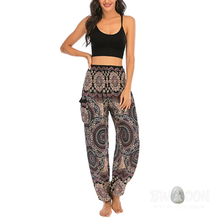 BWOOOH printed harem pants - Boho Loose Round Geometric Pattern Harem
