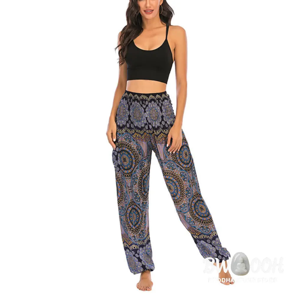 BWOOOH printed harem pants - Boho Loose Round Geometric Pattern Harem