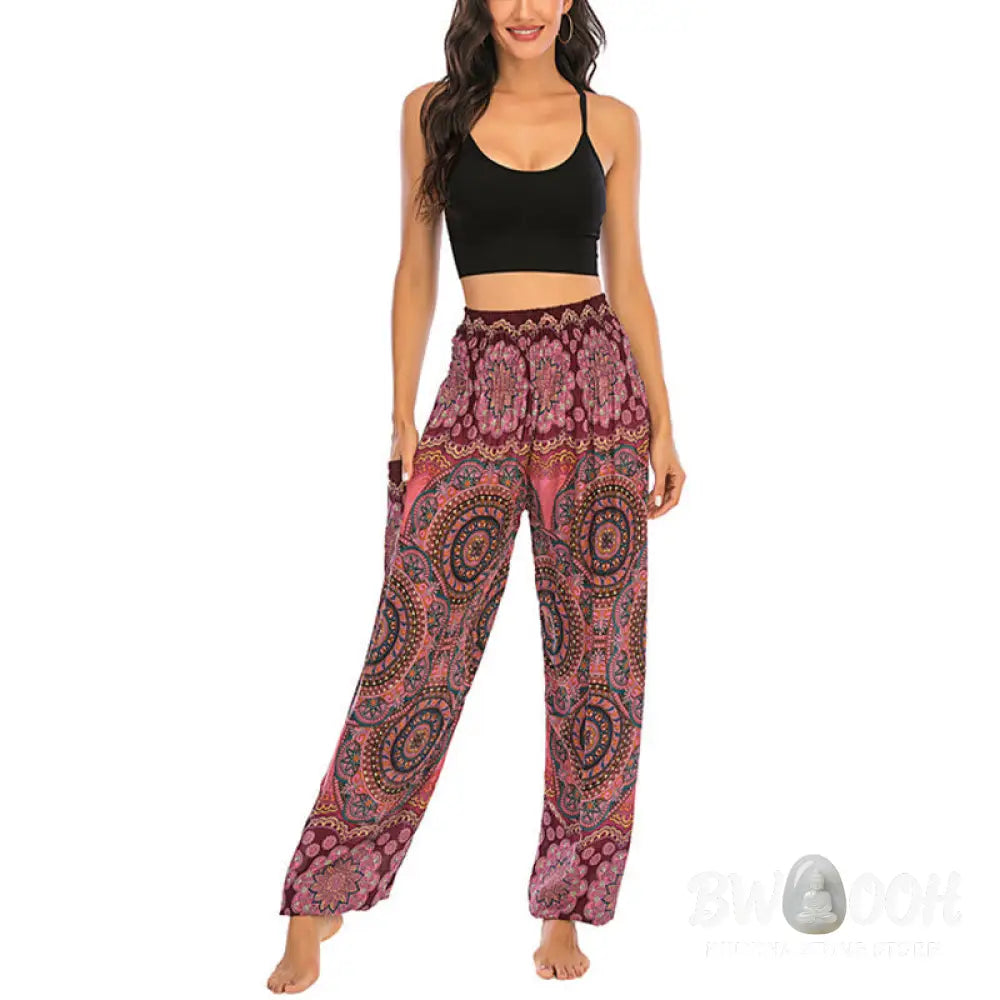 BWOOOH printed harem pants - Boho Loose Round Geometric Pattern Harem