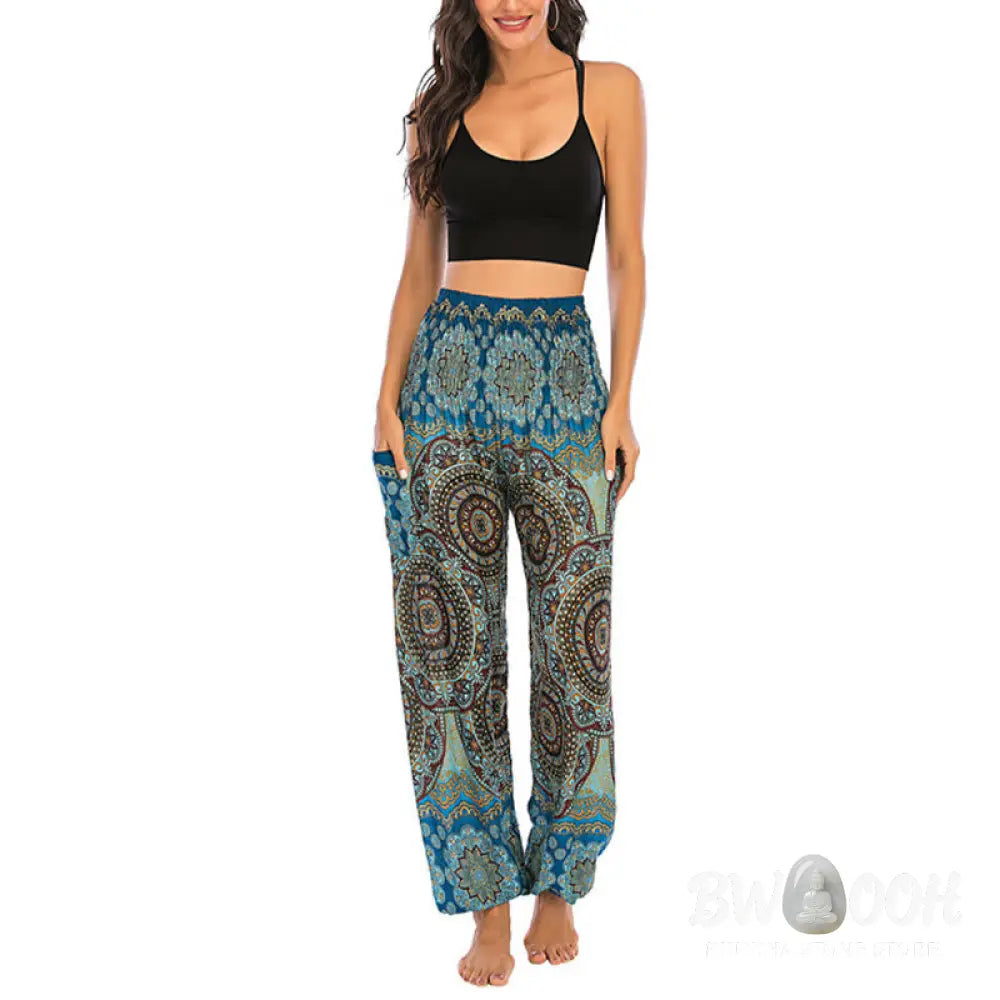 BWOOOH printed harem pants - Boho Loose Round Geometric Pattern Harem