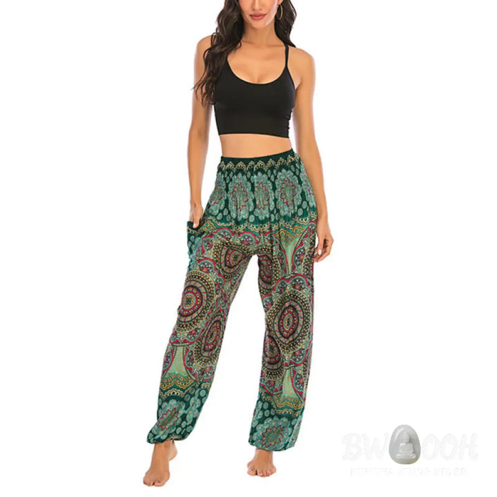BWOOOH printed harem pants - Boho Loose Round Geometric Pattern Harem