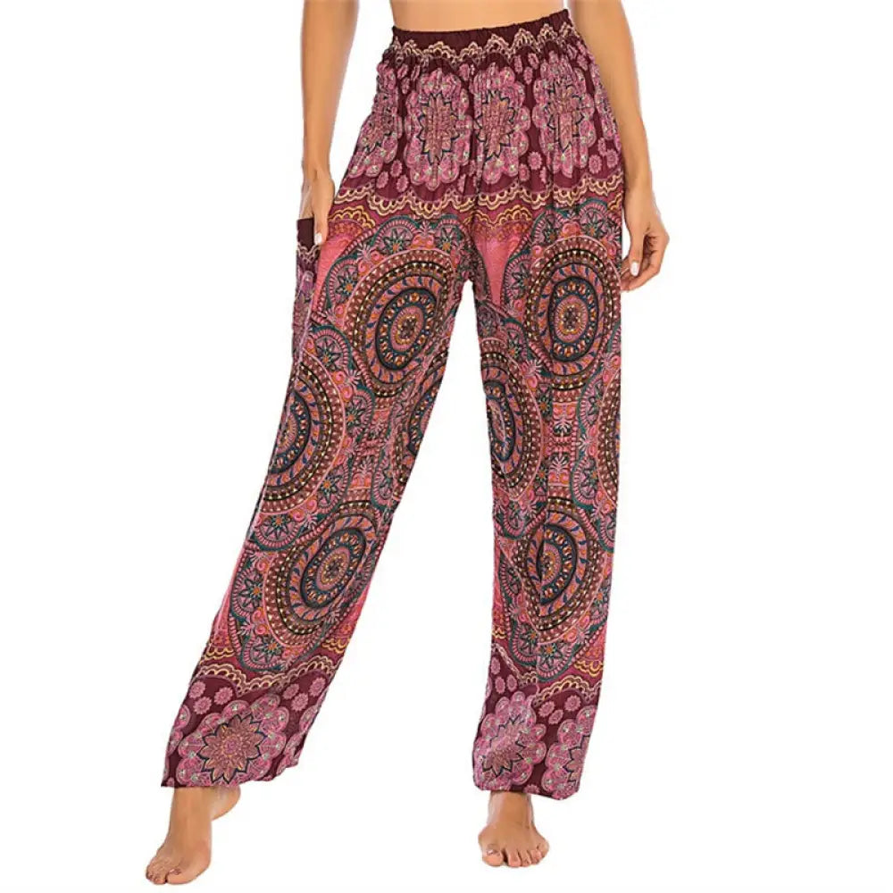 BWOOOH printed harem pants - Boho Loose Round Geometric Pattern Harem