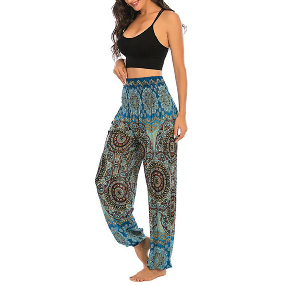 BWOOOH printed harem pants - Boho Loose Round Geometric Pattern Harem