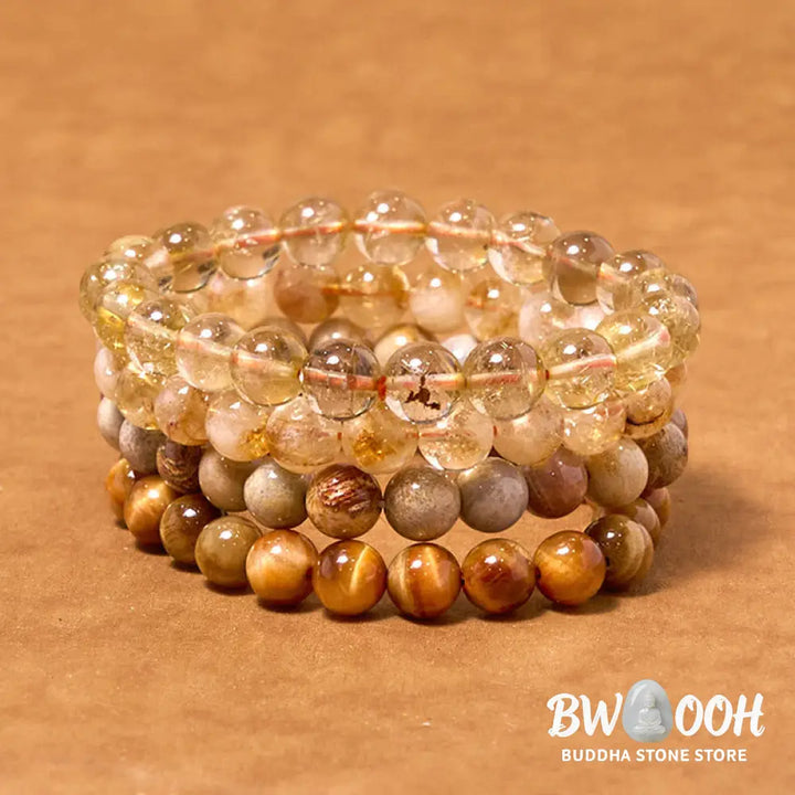Buddha Stones Boost Confidence Yellow Series Happiness Positive Bracelet - BWOOOH - Bracelet