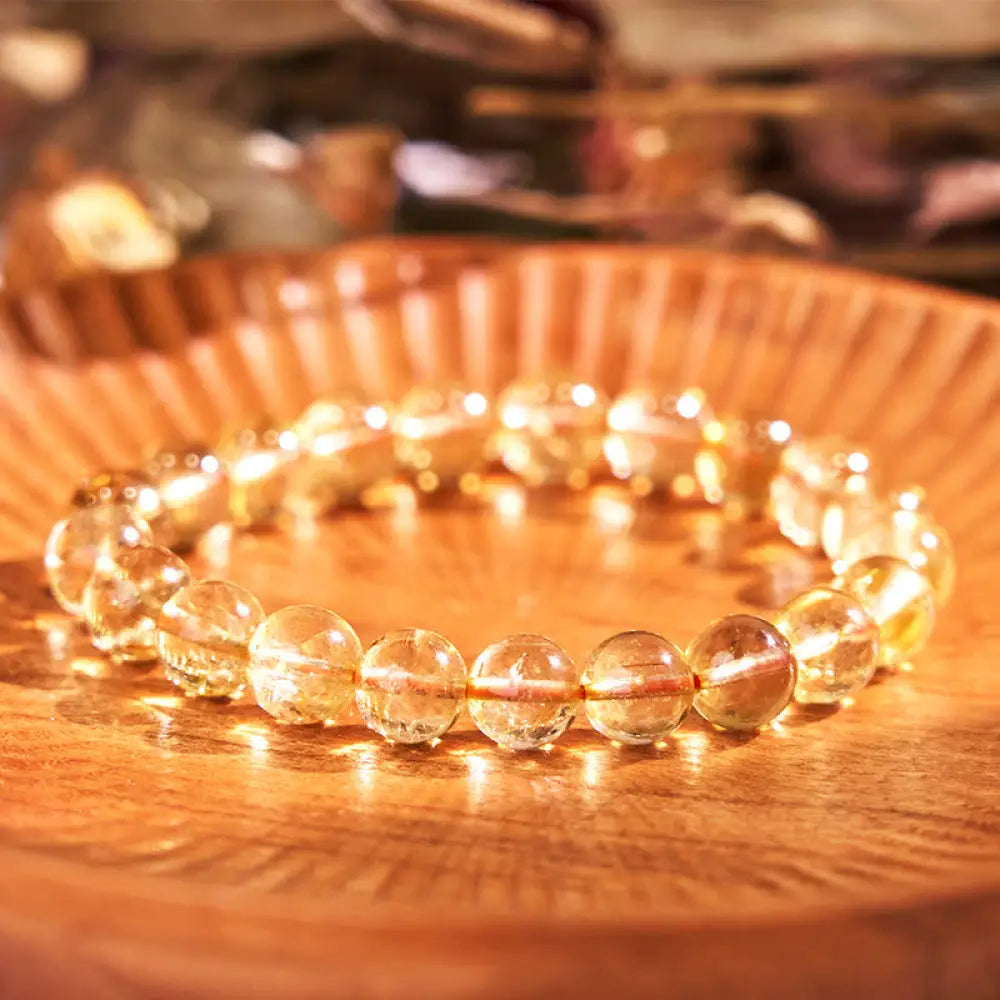 Buddha Stones Boost Confidence Yellow Series Happiness Positive Bracelet - BWOOOH - Dark Citrine(Wrist Circumference: