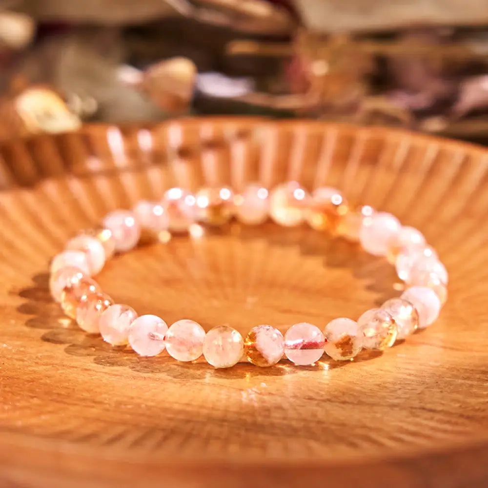 Buddha Stones Boost Confidence Yellow Series Happiness Positive Bracelet - BWOOOH - Light Citrine(Wrist Circumference: