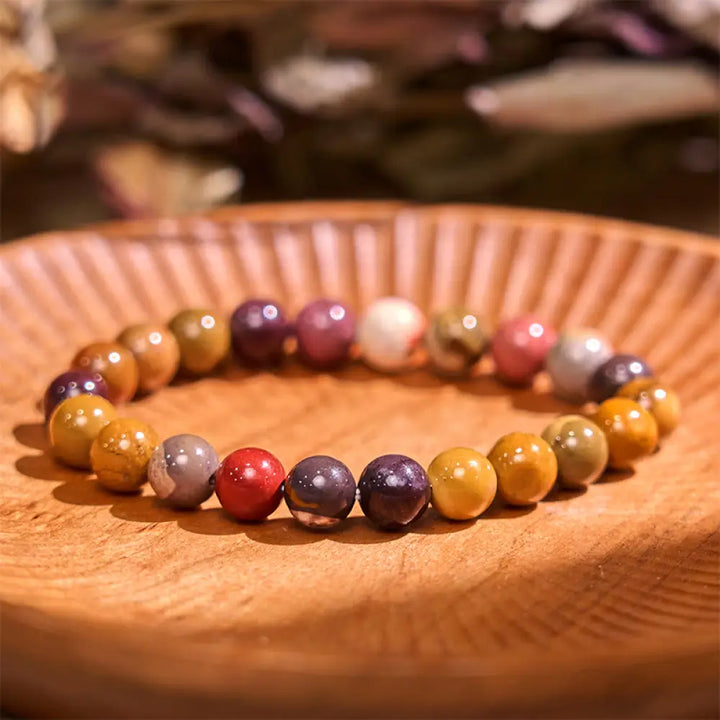 Buddha Stones Boost Vitality Warm Color Series Positive Courage Bracelet - BWOOOH - Mookaite(Wrist Circumference: